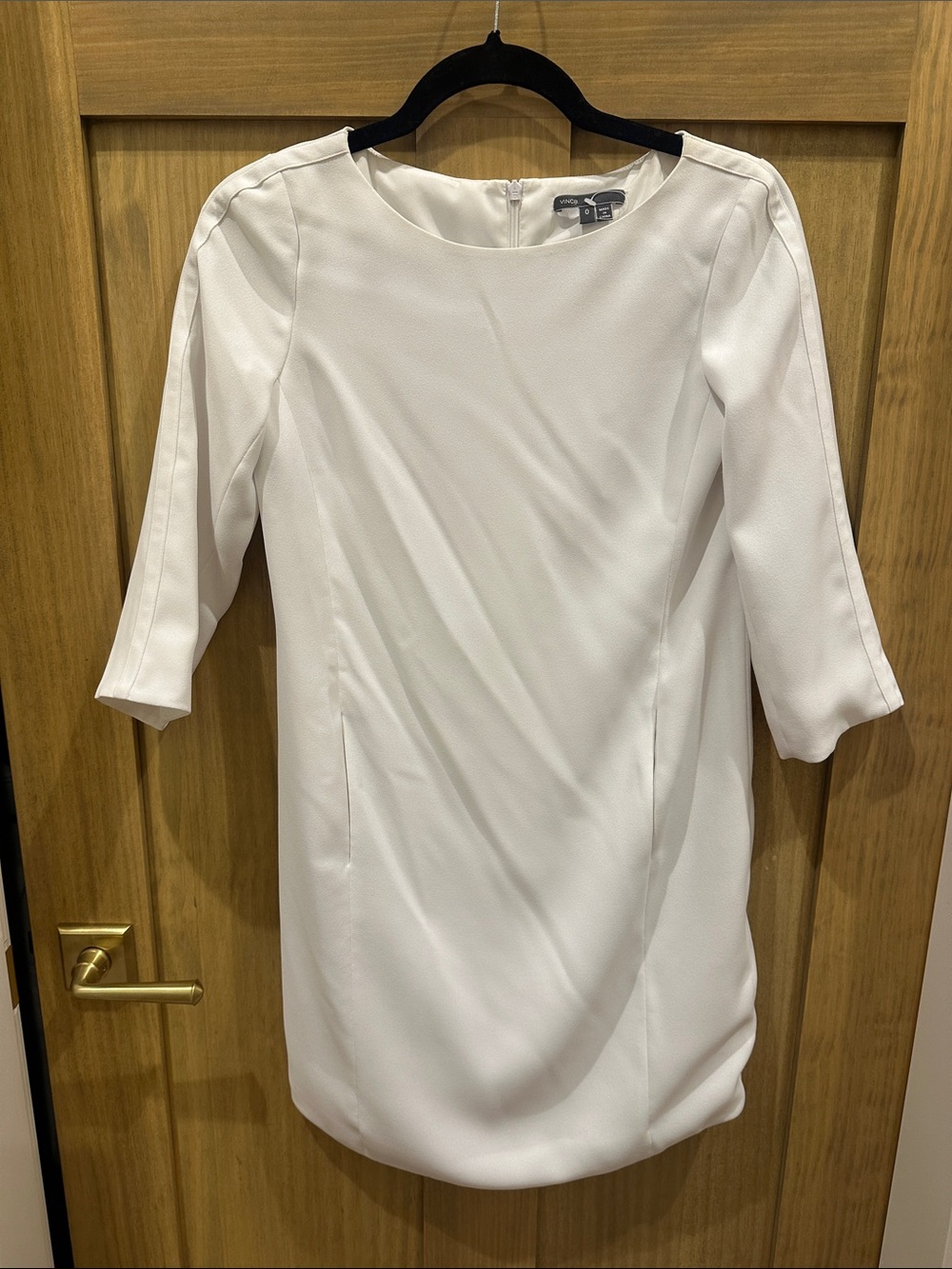 Vince White Long-Sleeve Shift Dress